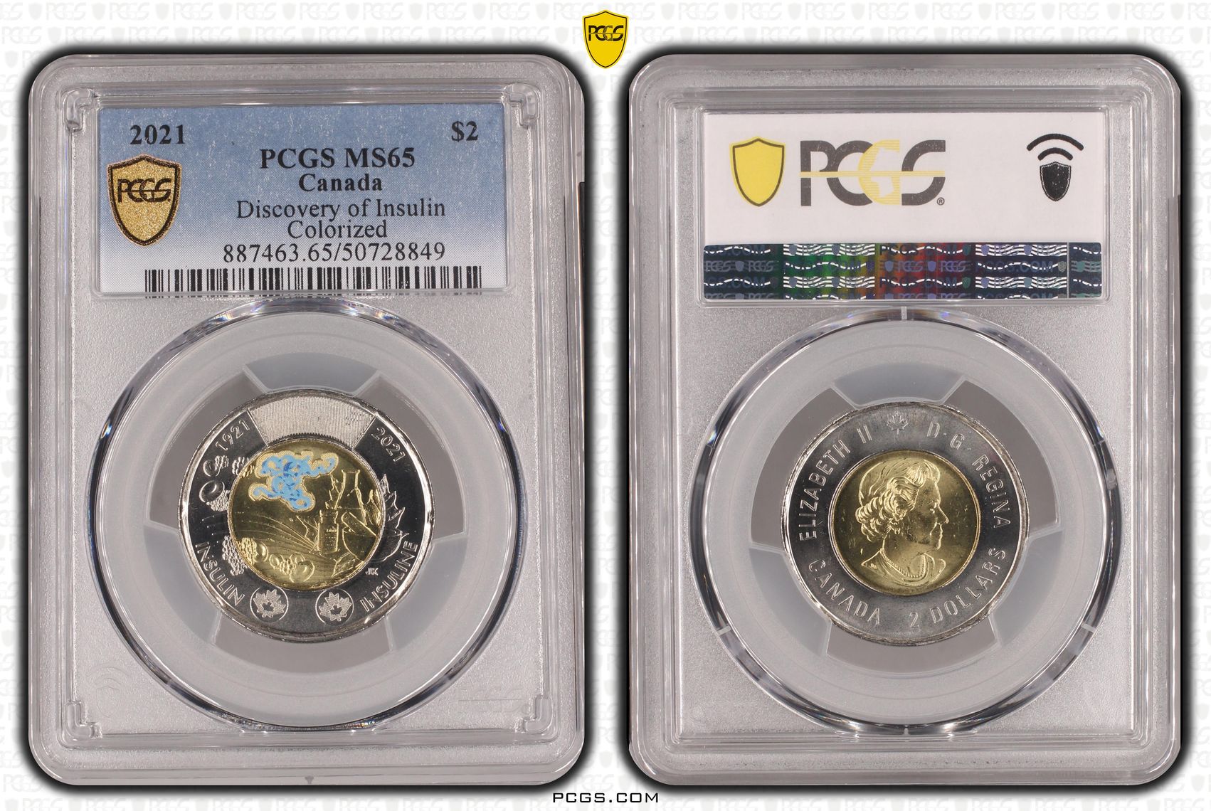 Canada, Discovery of Insulin, Two Dollar, 2021, PCGS MS65