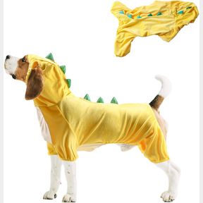 NACOCO HALLOWEEN DOG DINOSAUR COSTUME - PET CLOTHES DESIGN HOODIE YELLOW FOR MEDIUM & LARGE DOG(YELLOW, XL)