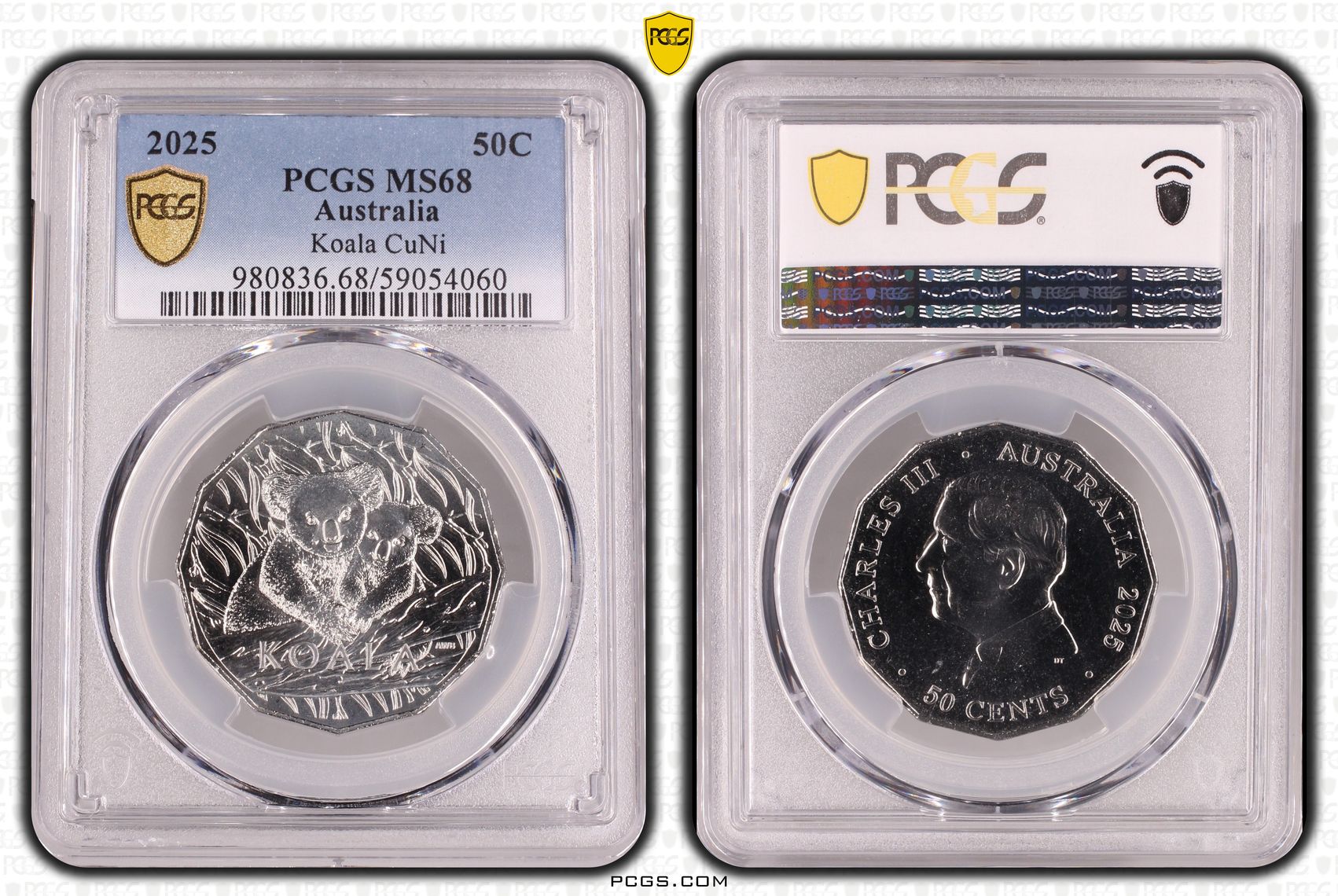 Koala CuNi, Fifty Cent, 2025, PCGS MS68