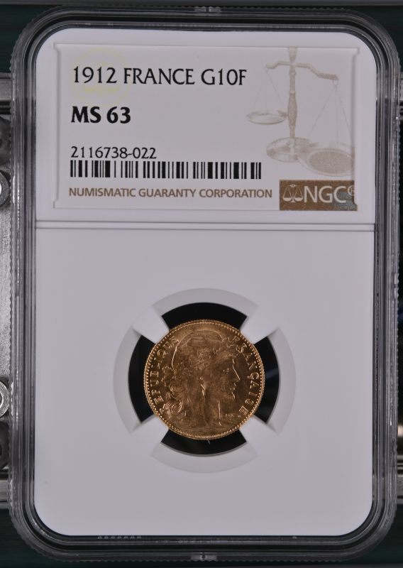N-3 1912 中華民国開国記念幣 10文 NGC MS 63 本物保証国中国