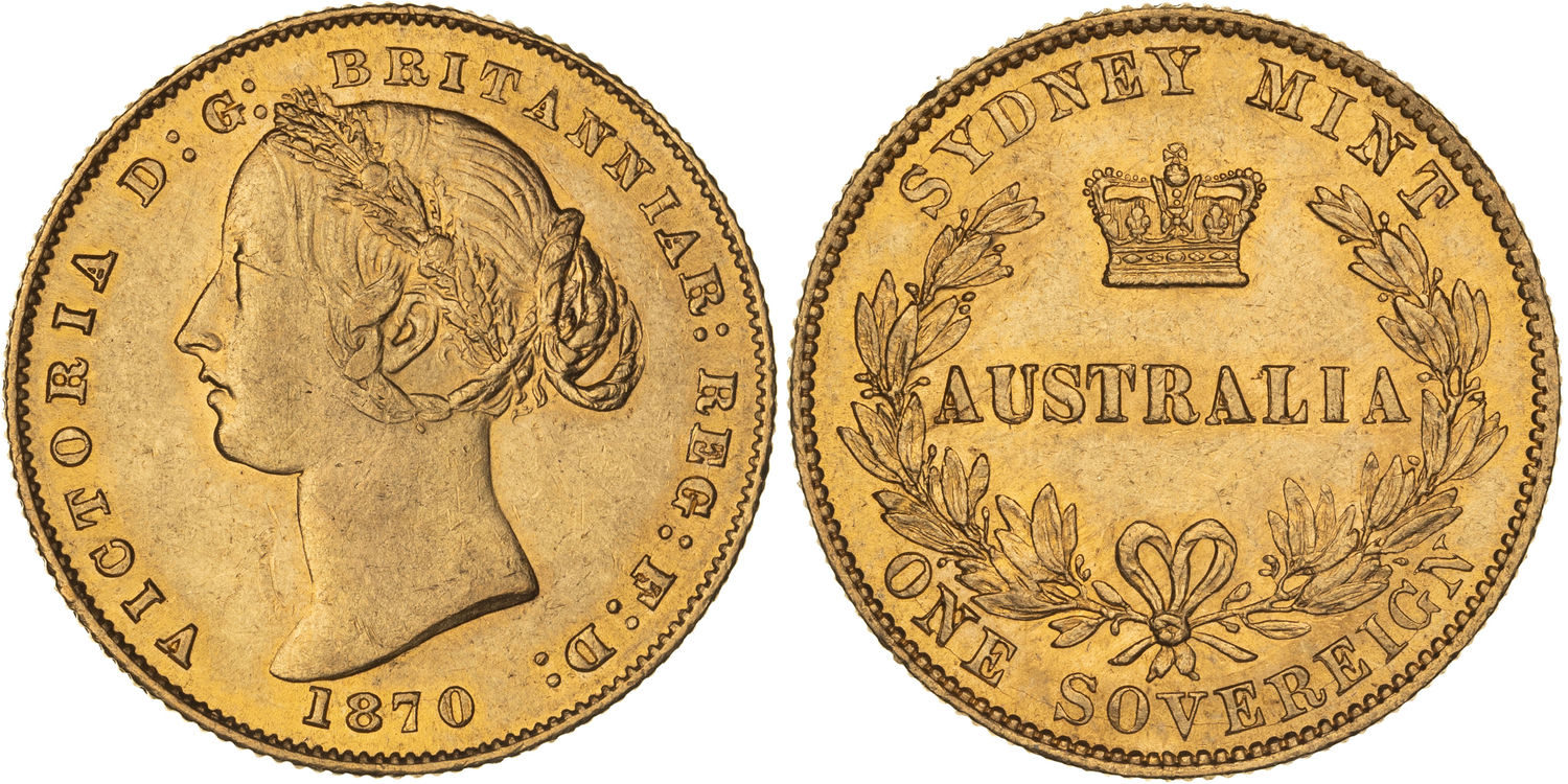 Victoria, Sydney Mint Reverse - Type II, Sovereign, 1870, UNC