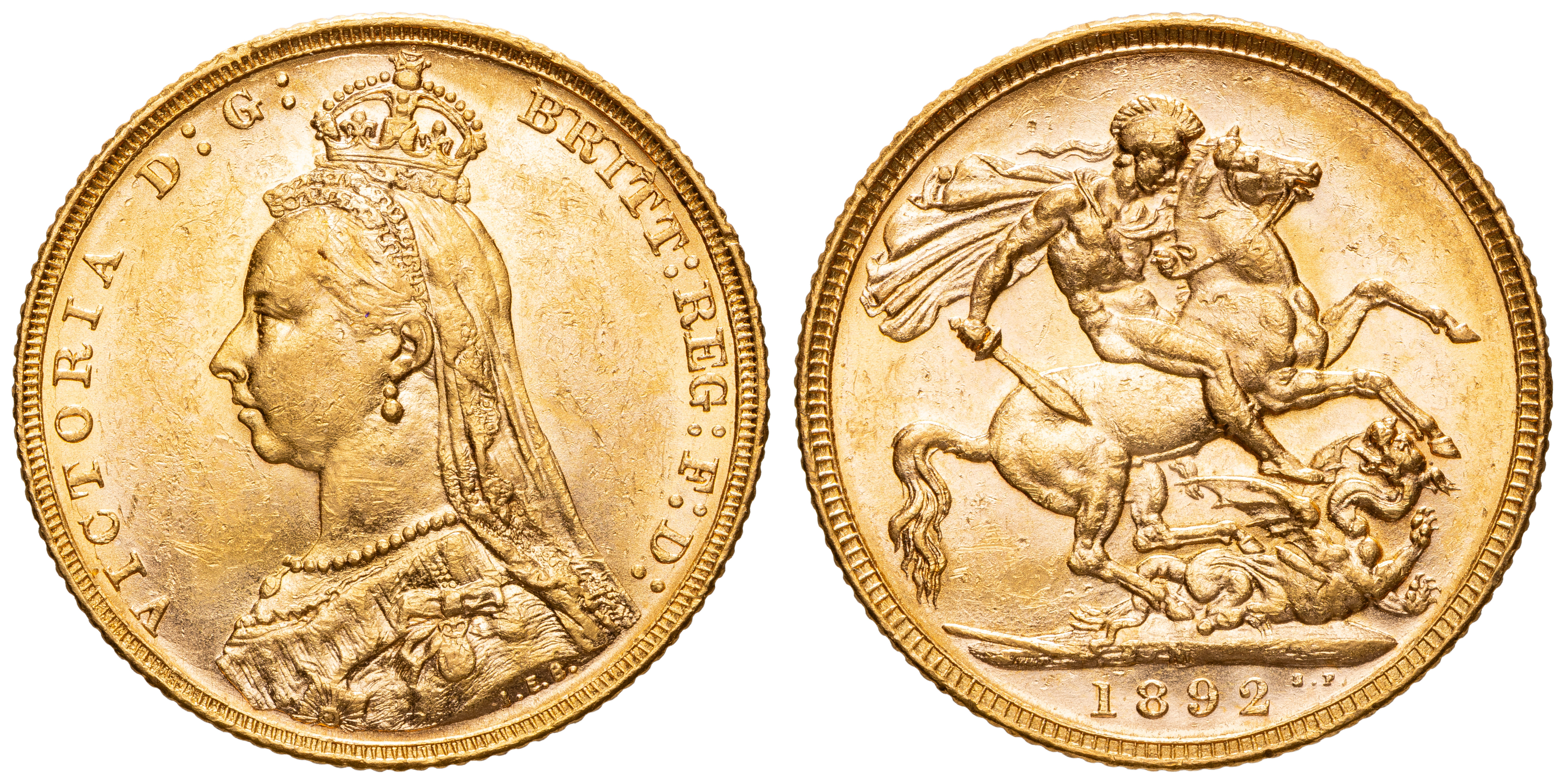 Victoria, Sovereign, 1892-M, EF