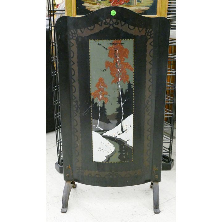 Art Deco Metal Fireplace Screen 35''x18''
