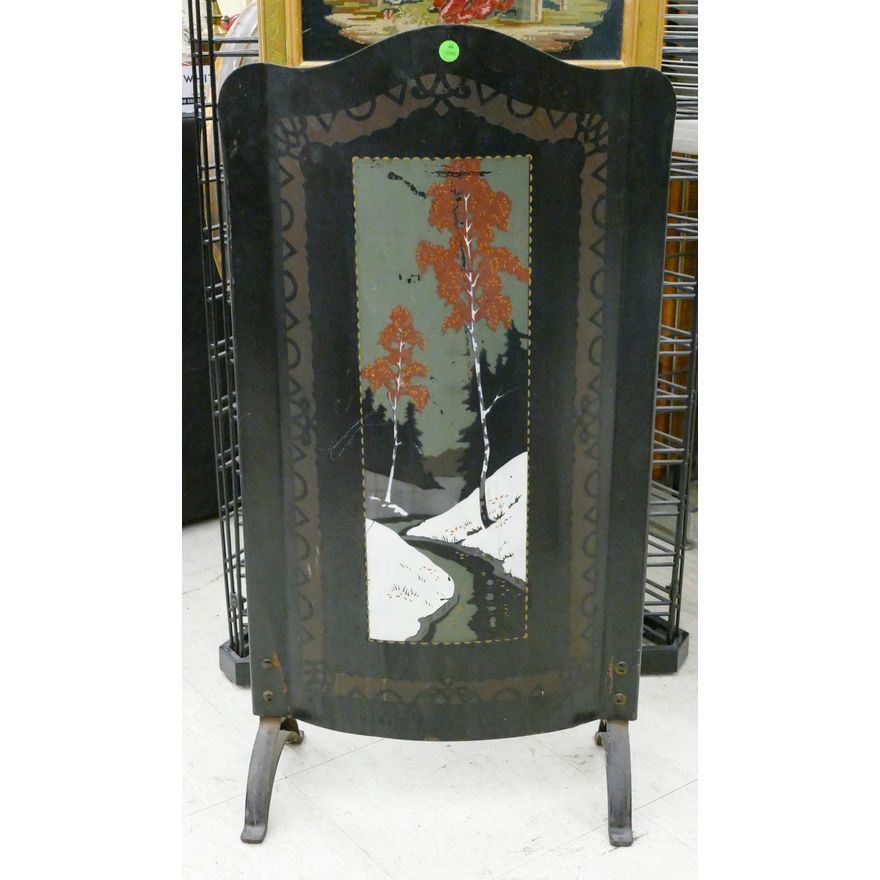 Art Deco Metal Fireplace Screen 35''x18''
