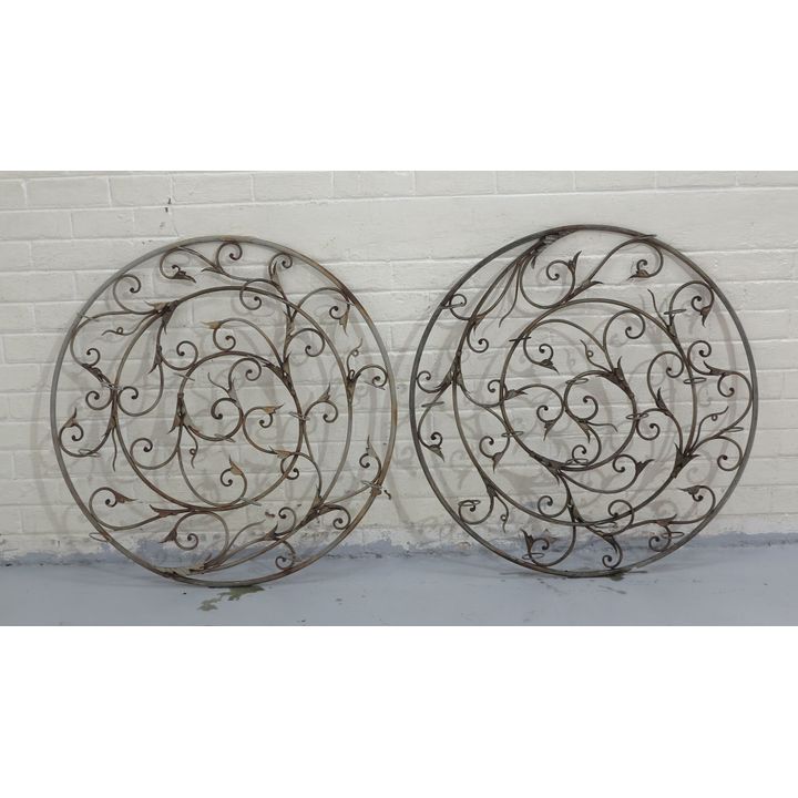 PAIR OF LARGE STEEL WALL PLAQUES