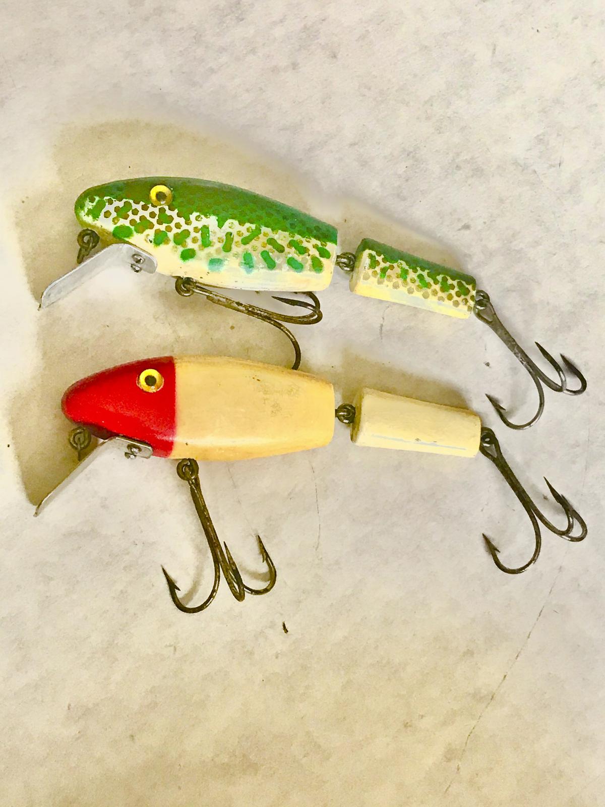 2) two wooden L&S “Muskie Master” lures, mint