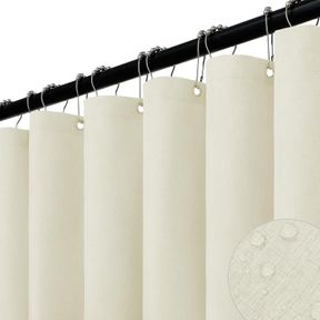 72"W X 72"L (PACK OF 1) EASY-GOING LINEN LOOK SHOWER CURTAIN WITH MAGNETS, HEAVY DUTY HOTEL QUALITY SHOWER CURTAINS FOR BATHROOM,