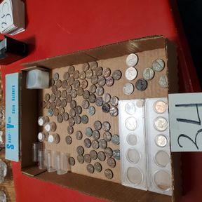 Misc wheat pennies, silver nickels, other coins
