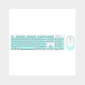 Andowl Round Keycap Punk Style Crystal Glare Wireless Keyboard Mouse (TF770) - Mint Green - - 51739/991 AS B1 (S6)