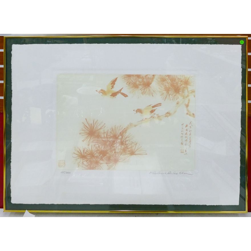 Stella and Shu Park Chan Chinese S/N Lithograph Framed 33''x45''