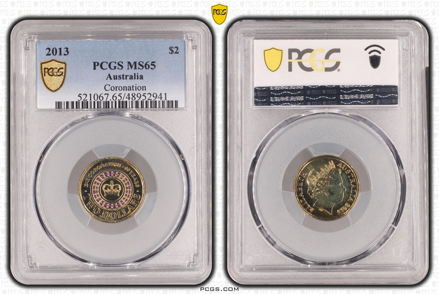 Coronation Colorized , Two Dollar, 2013, PCGS MS65