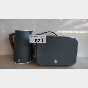 SWAN NORDIC STAINLESS STEEL CORDLESS KETTLE 2 SLICE TOASTER - SLATE GREY - 2 SLICE NORDIC KETTLE NORDIC KETTLE