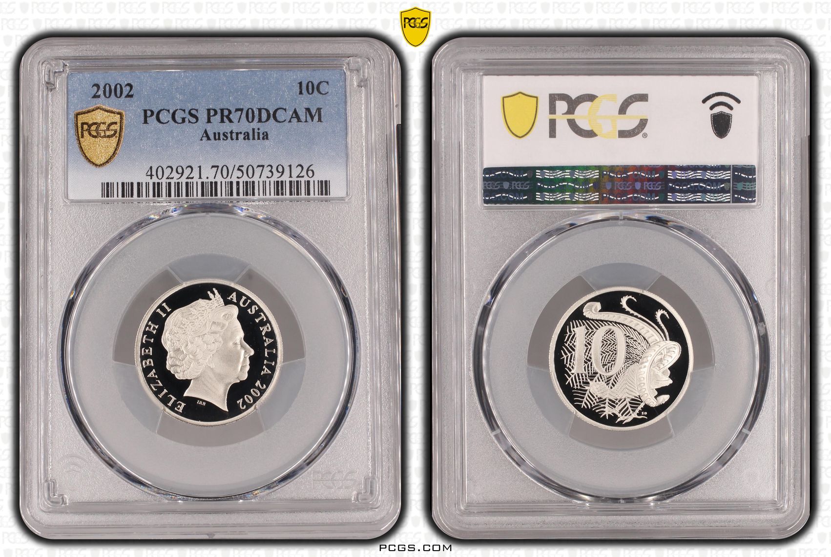 Ten Cent, 2002, Pcgs Pr70dcam