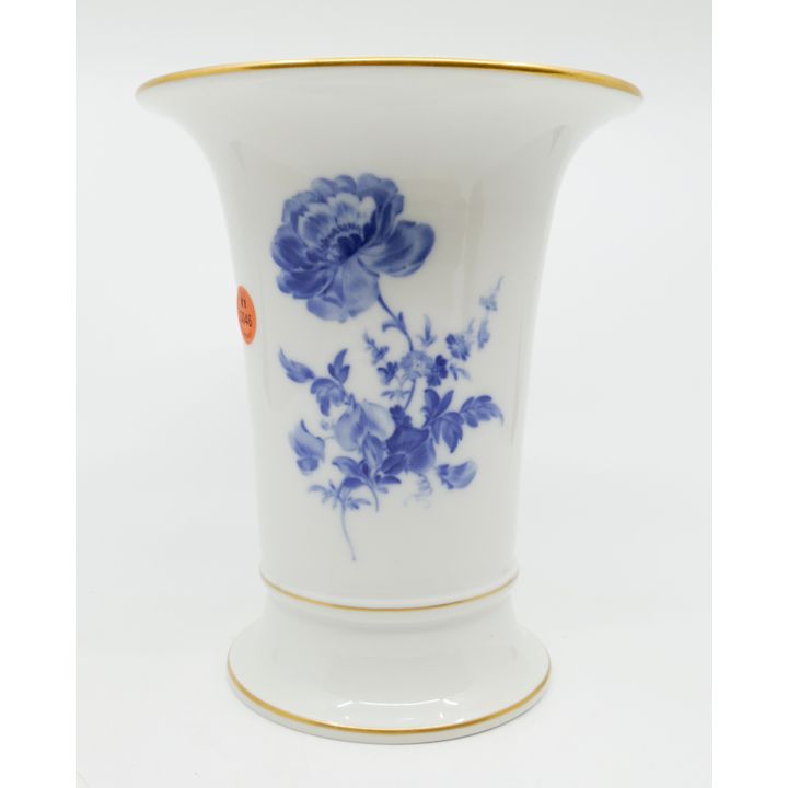 Meissen Blue Rose Porcelain Trumpet Vase- 7.5"