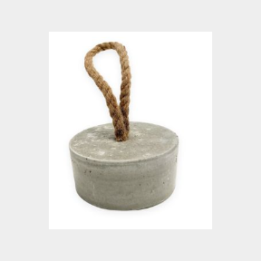 IWANA HANDCRAFTED CEMENT DOOR STOP WITH ROPE AND COPPER -