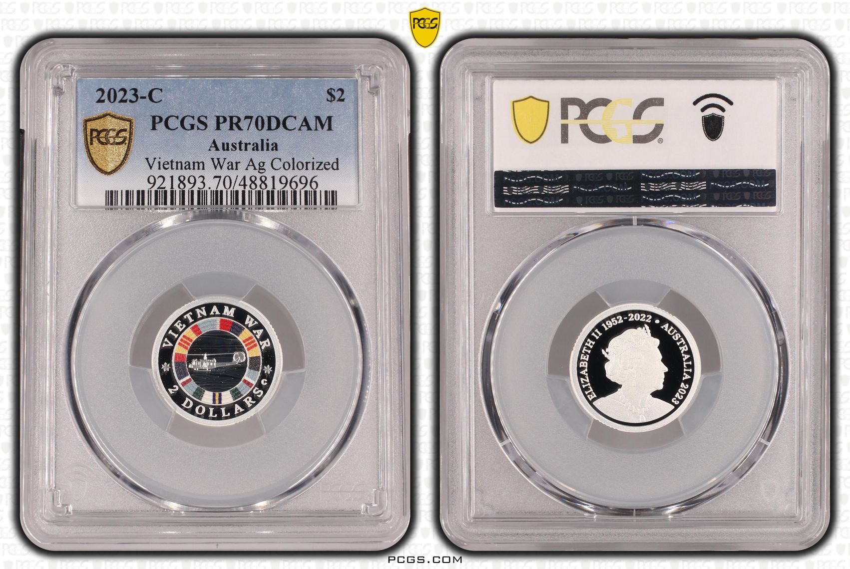 Vietnam War Ag Colorized, Two Dollar, 2023-C, PCGS PR70DCAM