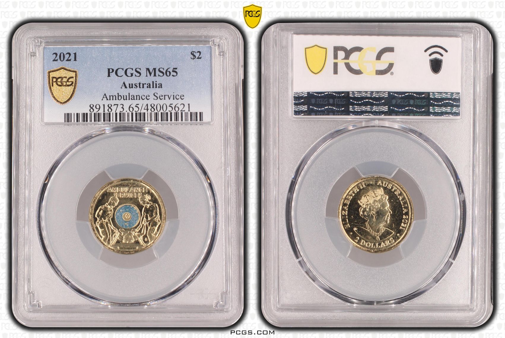 Ambulance Service - Colorized, Two Dollar, 2021, PCGS MS65