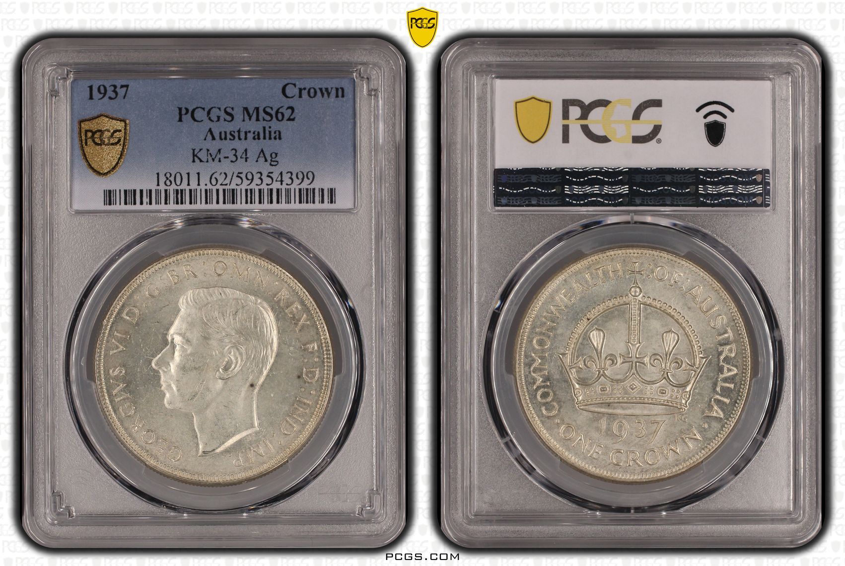George VI, Crown, 1937, PCGS MS62