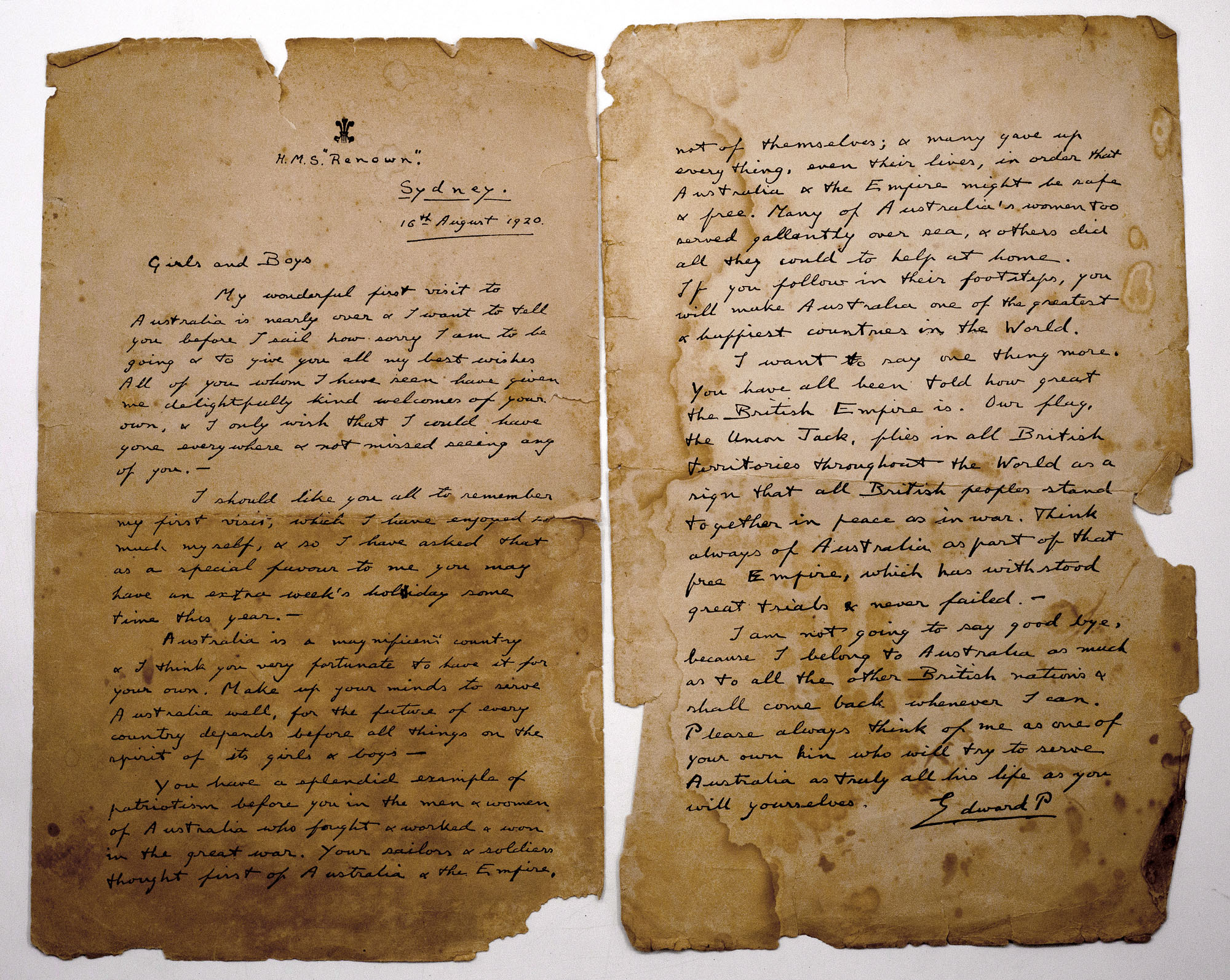 Royal Letter, 1920,