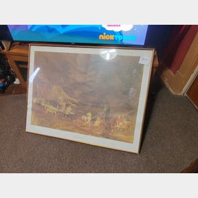 Lg. Oriental Artwork, The tribute Horse - real glass front