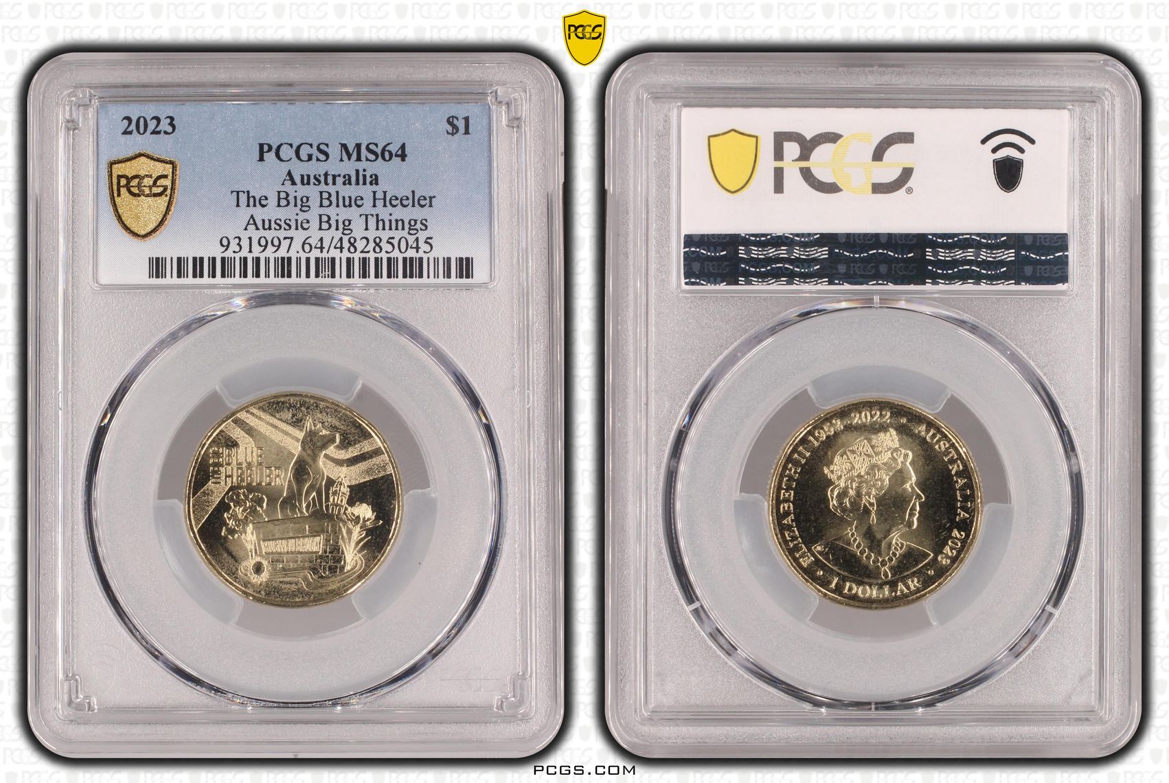 The Big Blue Heeler Aussie Big Things, One Dollar, 2023, PCGS MS64
