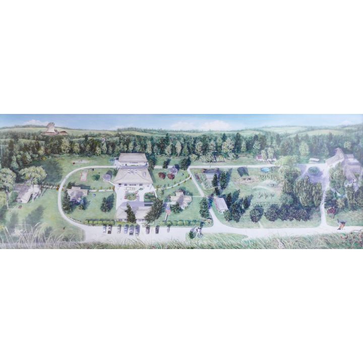 C.K. Eaton ''Aerial View Homestead'' S/N Print Framed 20''x38''