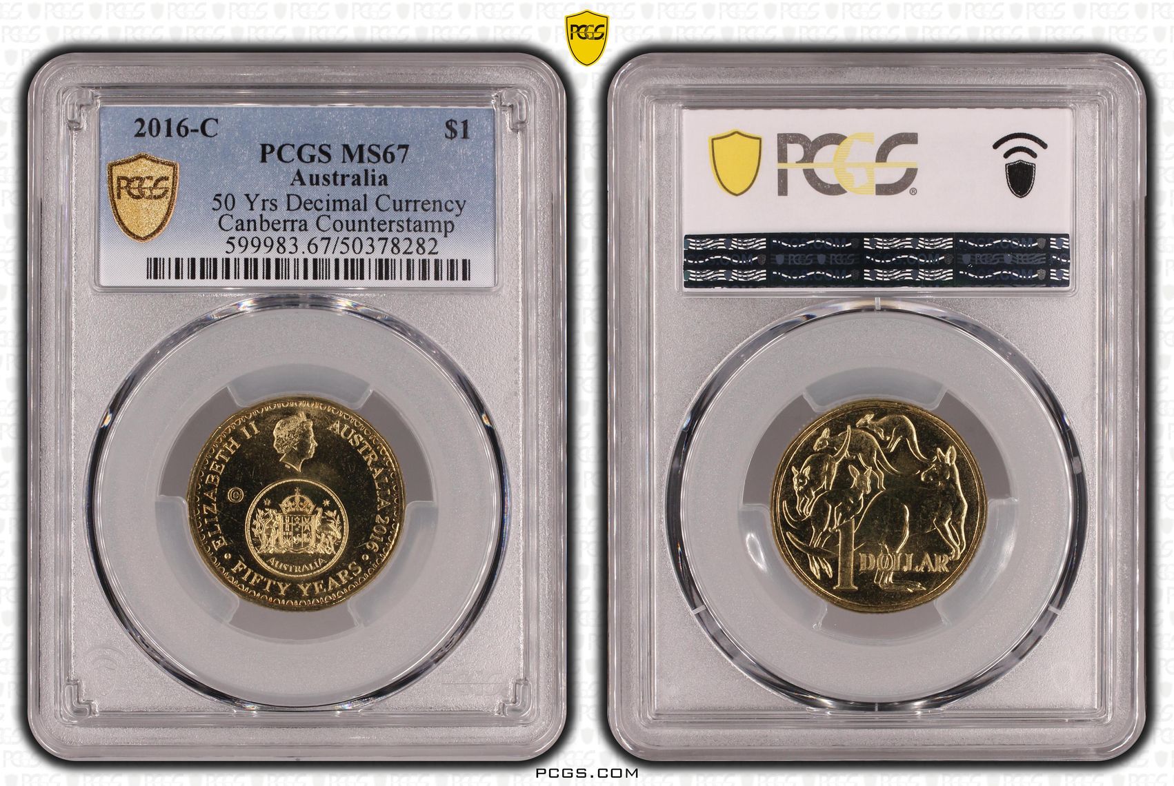 50 Yrs Decimal Currency, One Dollar, 2016-C, PCGS MS67