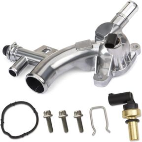 MITZONE UPGRADED ALUMINUM COOLANT HOUSING WATER OUTLET COMPATIBLE WITH 2011-2020 CHEVY CRUZE SONIC TRAX VOLT BUICK ENCORE 1.4L REP