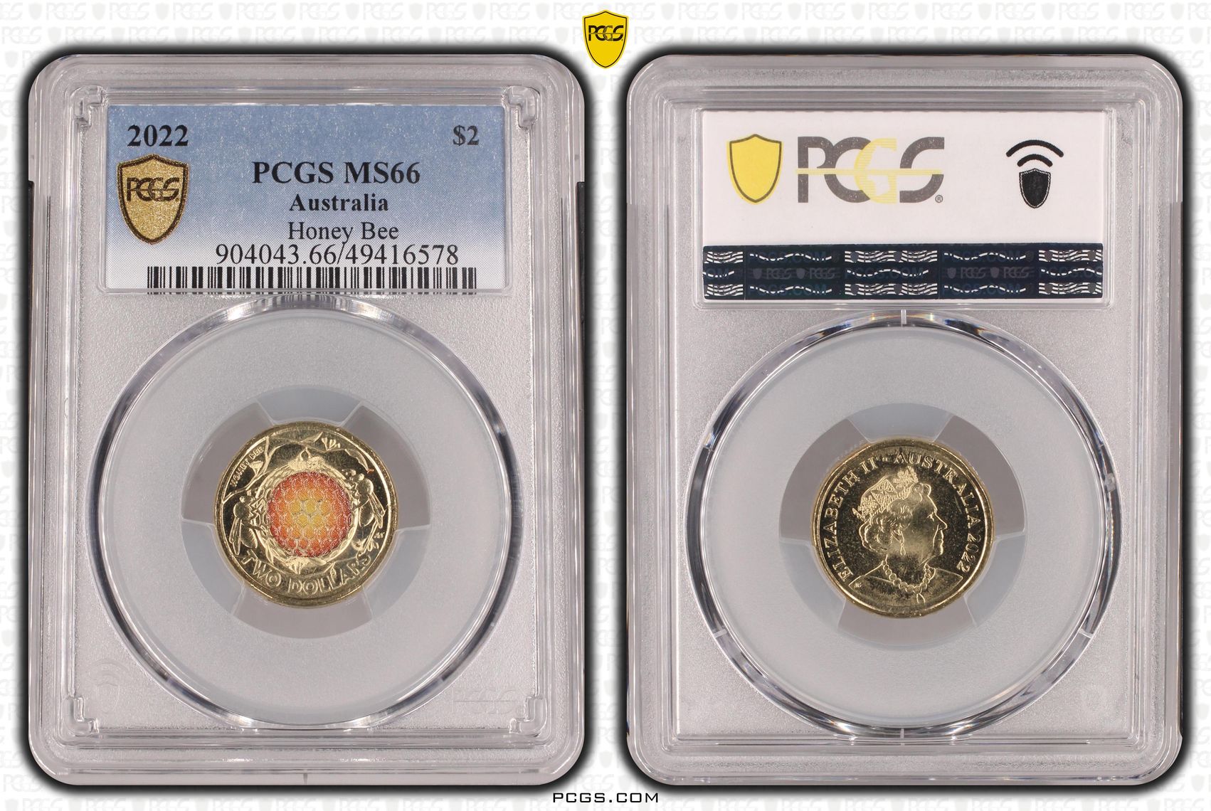 Elizabeth II, Honey Bee Colorized , Two Dollar, 2022, PCGS MS66