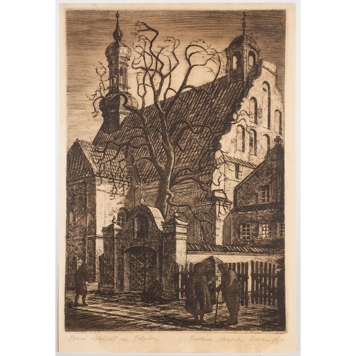 Barbara Narębska-Dębska | Toruń - Kosciół na Podgórzu, 1949 r.