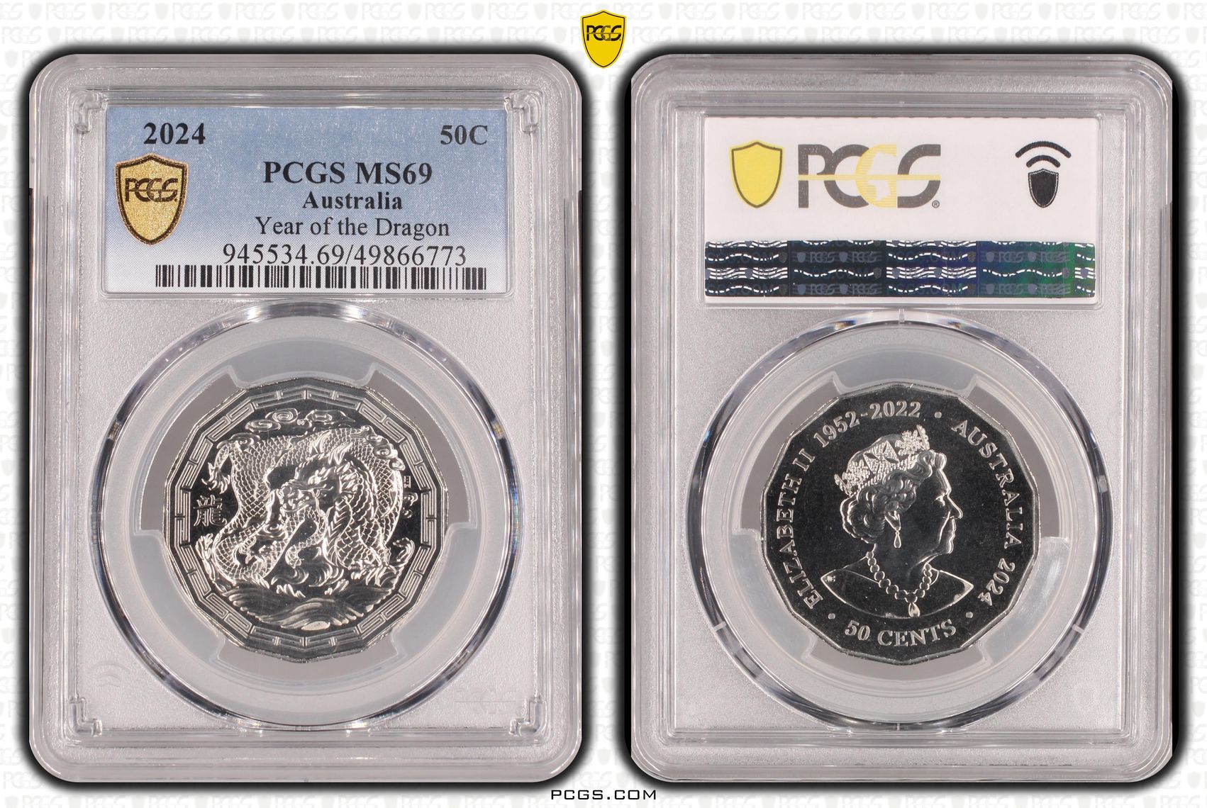 Year of the Dragon , Fifty Cent, 2024, PCGS MS69
