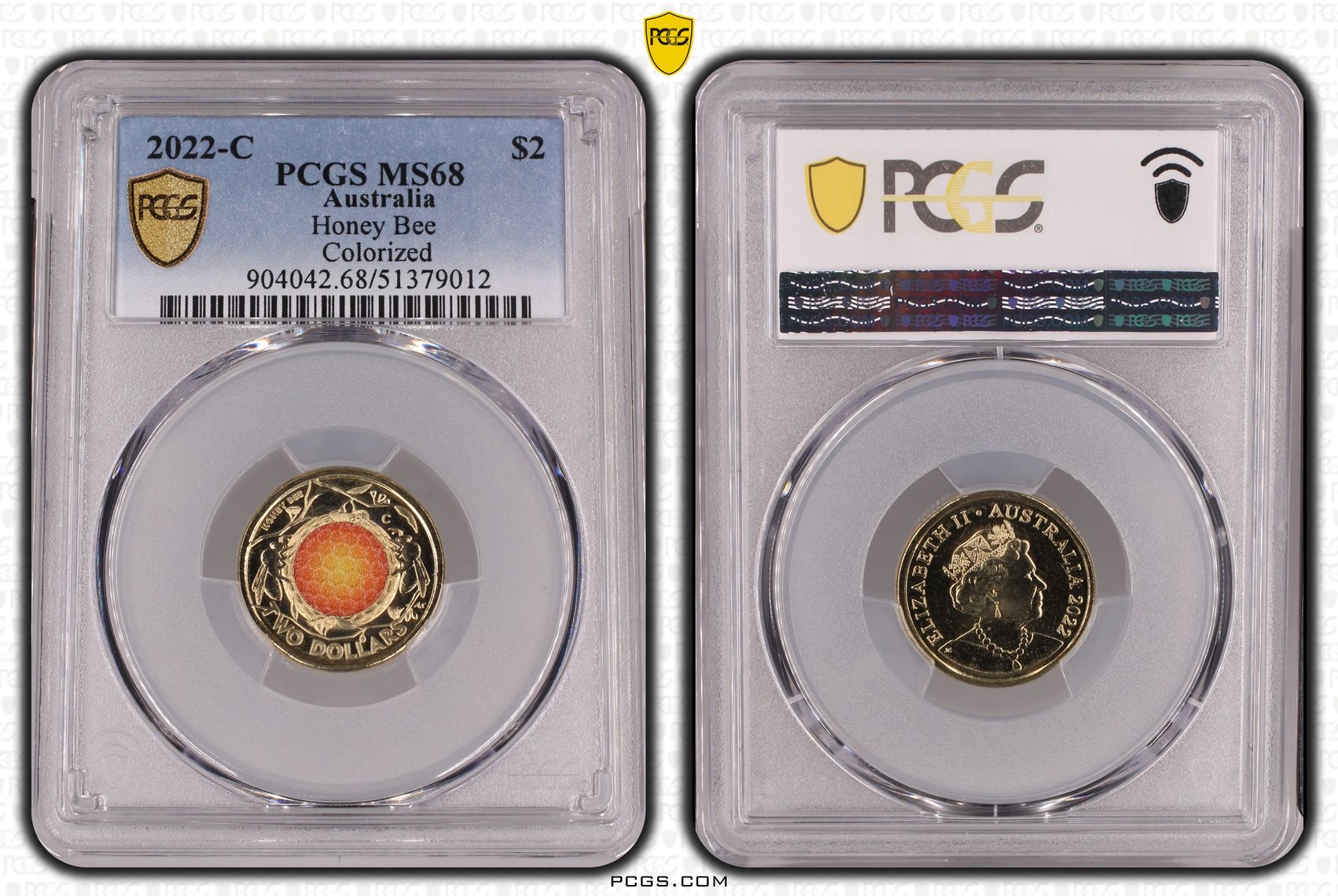Honey Bee Colorized, Two Dollar, 2022-C, PCGS MS68