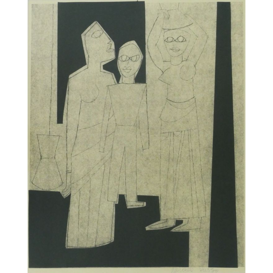 Michele Russo ''3 Figures'' 1960's Lithograph