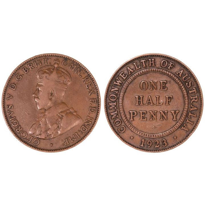 George V, Half Penny, 1923,  VG