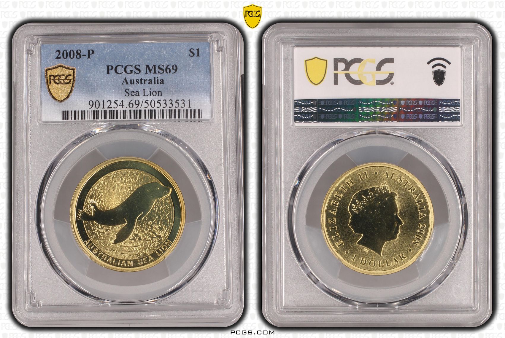 Sea Lion POP 5/0, One Dollar, 2008-P, PCGS MS69