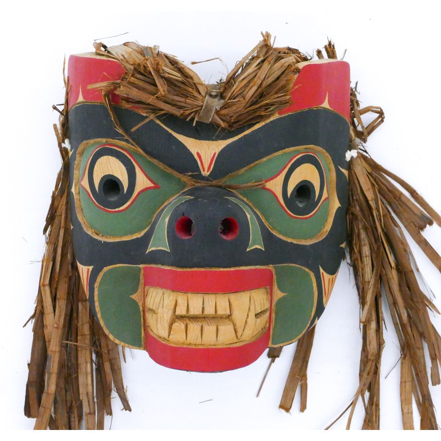 Tony Gulbrandsen ''Bear Mask'' Painted Cedar Mask