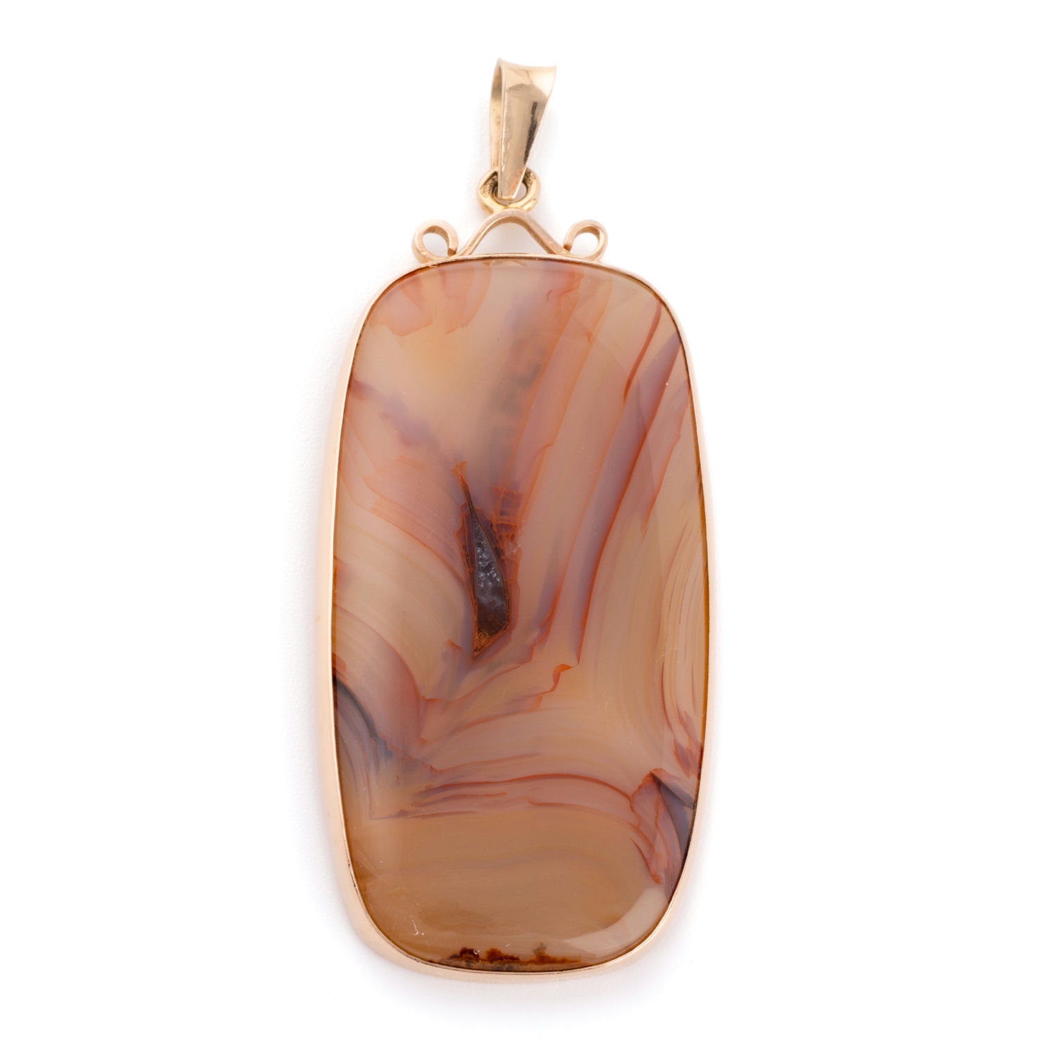 326 · Freeform Agate Pendant 9ct Gold
