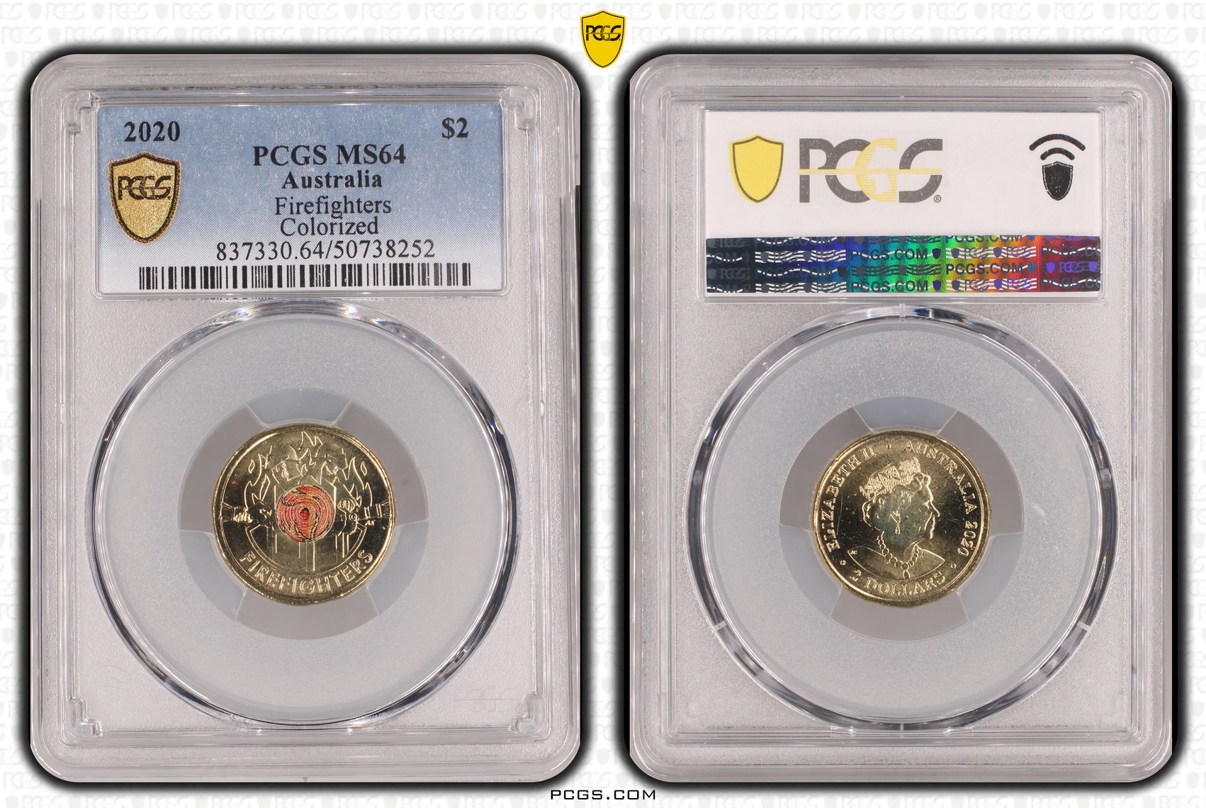 Firefighters Colorized , Two Dollar, 2020, PCGS MS64