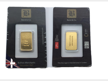 10g Gold Bar by Baird & Co London Bullion Company Sealed
