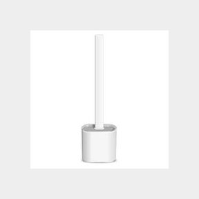Wall Mountable Silicon Bristles Toilet Brush and Holder White | HOLDER MISSING