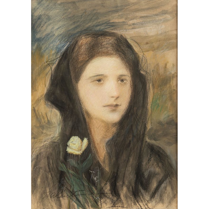 Teodor Axentowicz | Portret młodej kobiety
