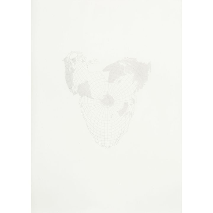 Ruth Watson 'Natural Boundaries (Athelstan Spilhaus' approximately equal area World Ocean Map)'