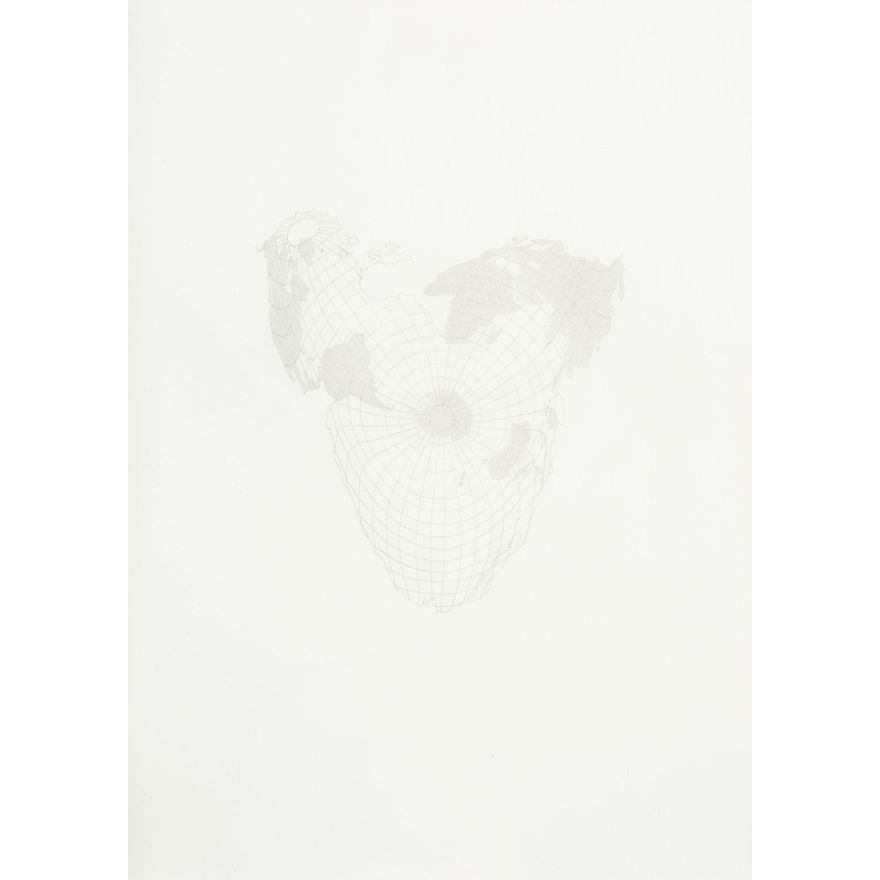 Ruth Watson 'Natural Boundaries (Athelstan Spilhaus' approximately equal area World Ocean Map)'