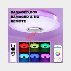 LED Bluetooth Speaker Ceiling Light with Changeable Colors and Remote - LED Bluetooth Speaker Ceiling Light with Changeable Colors-(DAMAGED,BOX DAMAGED & NO REMOTE) -51726/989 Bar 9902015109956 B3 (S1)