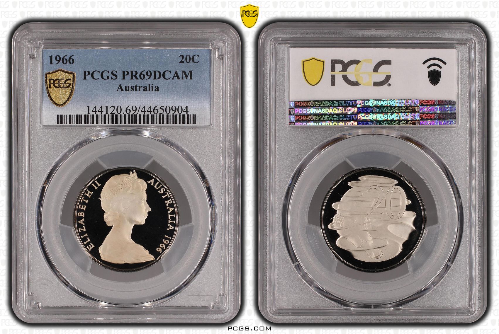 1966 Australia Twenty Cent, 20c PCGS - PR69DCAM -904