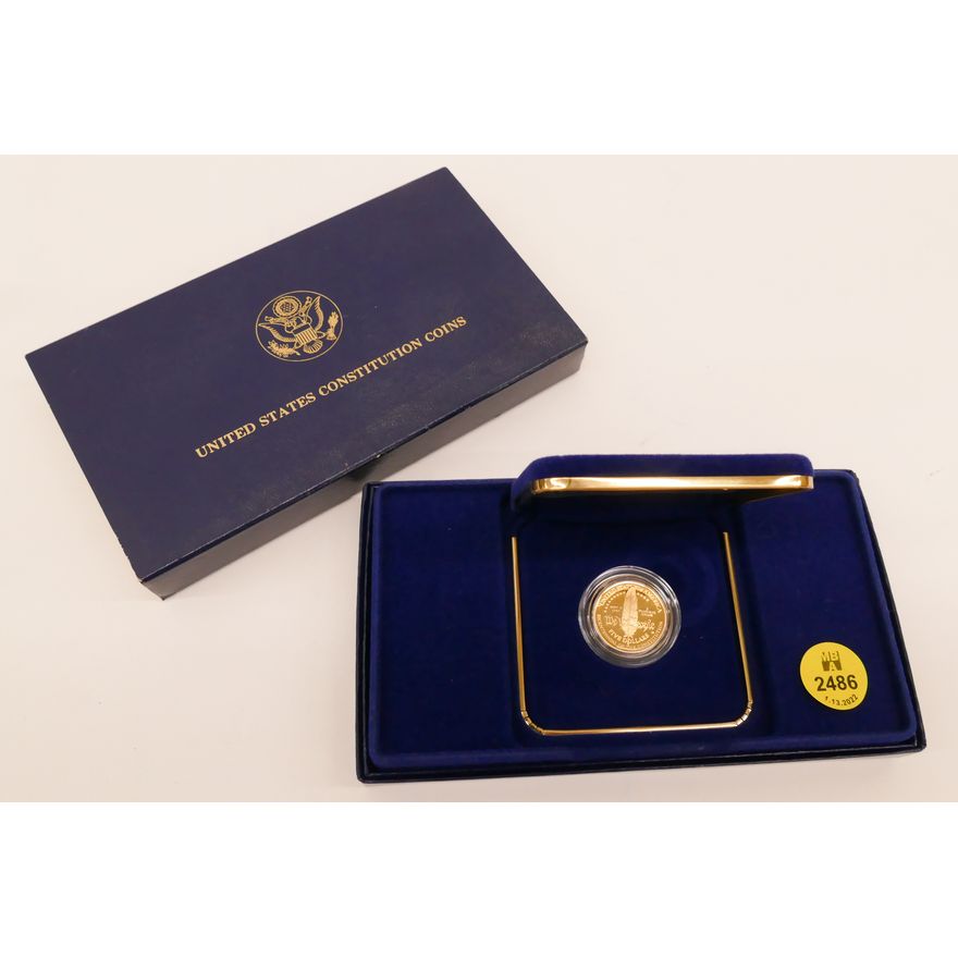 1987 US Constitution 1/4 Oz 900 Fine Gold Coin in Case
