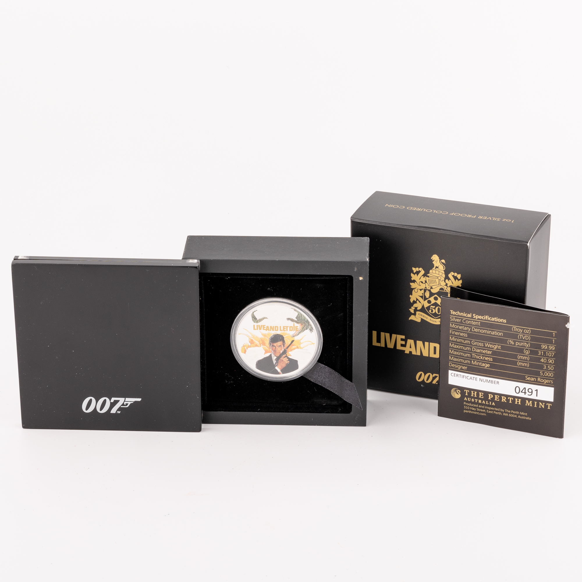 Tuvalu, Elizabeth II, Live and Let Die 1oz Proof Coloured Coin, One Dollar, 2023, UNC