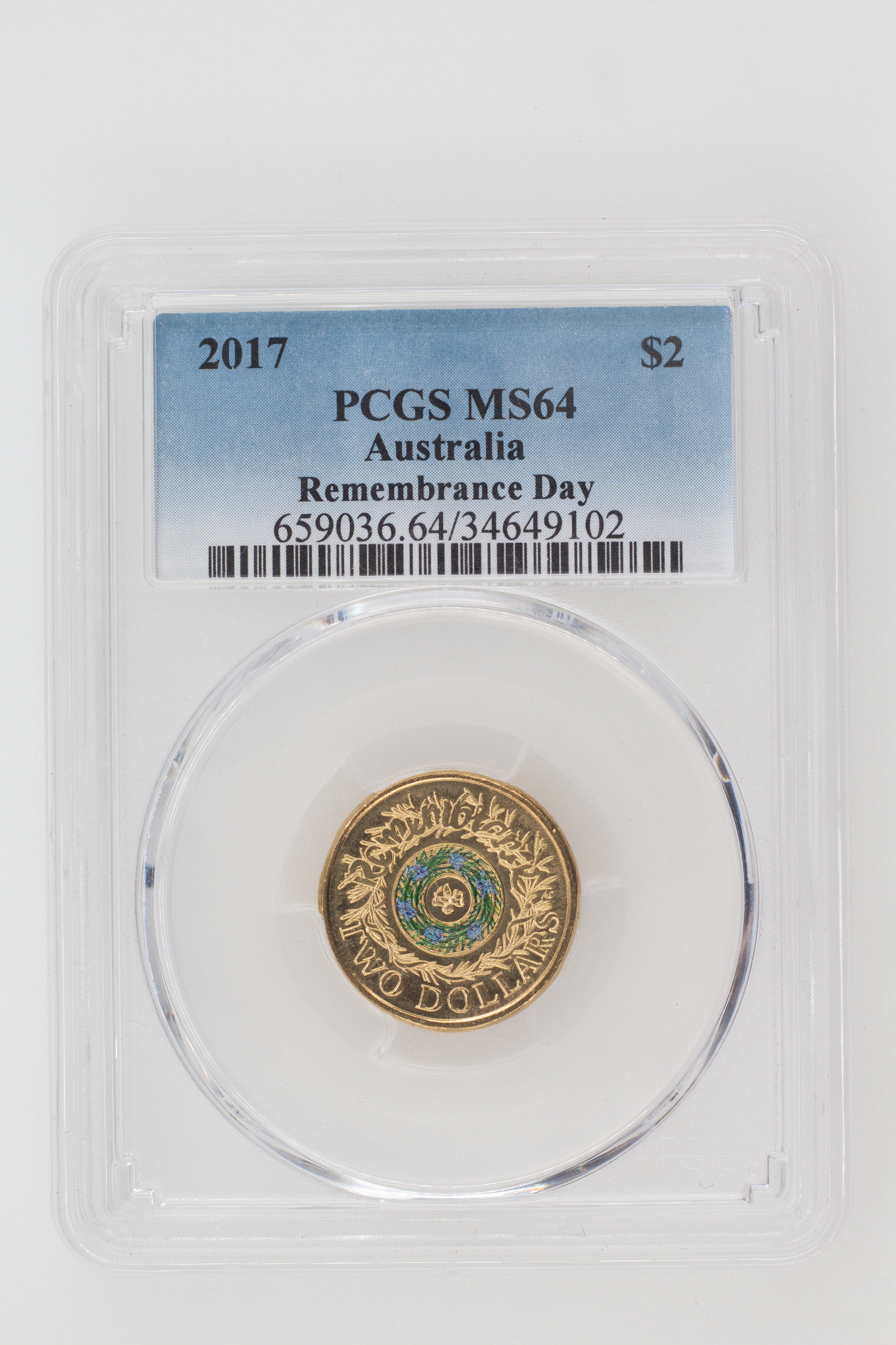2017 Australia Two Dollar, $2 Remembrance Day PCGS - MS64 -102