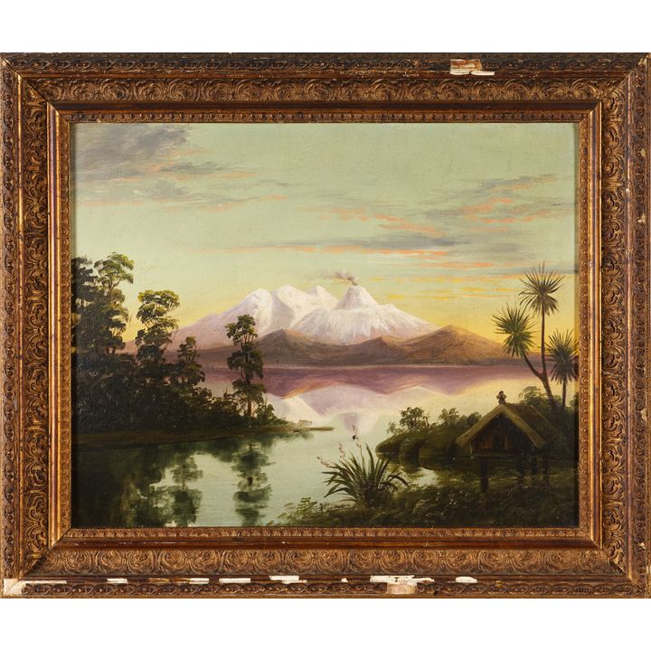 Artist Unknown 'Tongariro from the Lake Taupo foreshore'