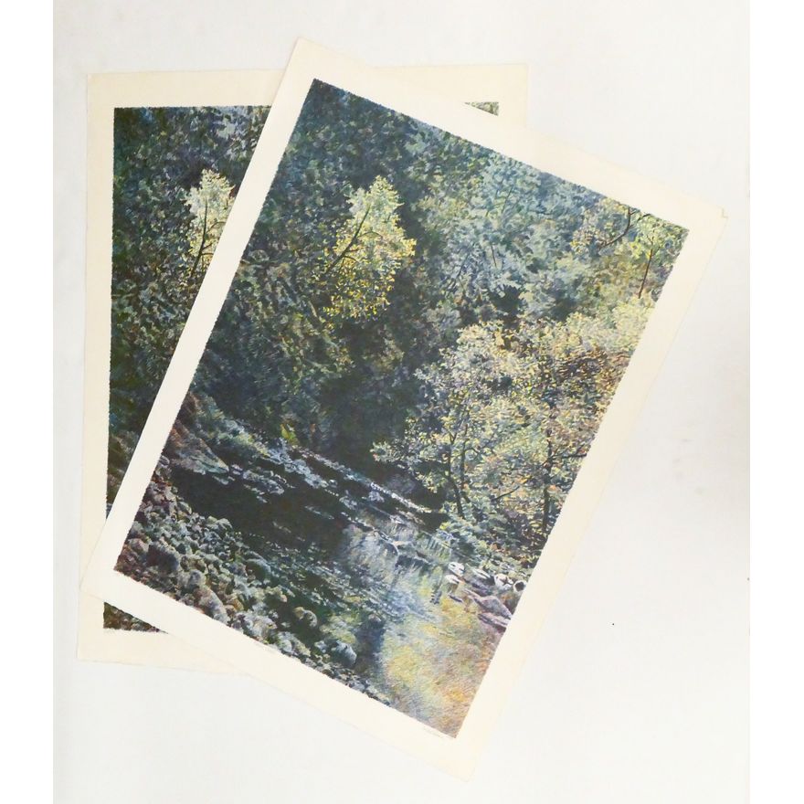 2pc Mike Pease ''Timber Creek'' 1993 Colored Lithographs
